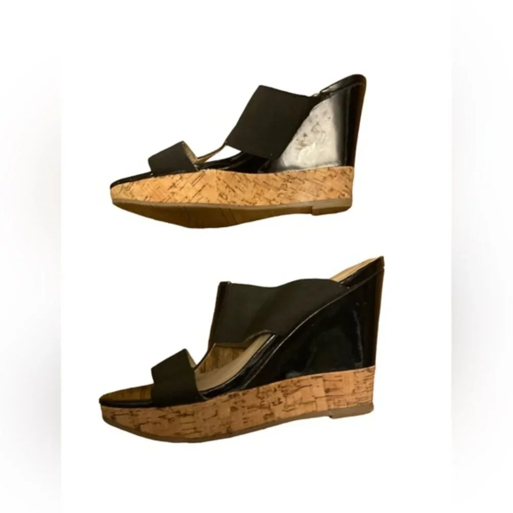 Andrew Geller | Black Wedges with Tan Base | Size 6.5